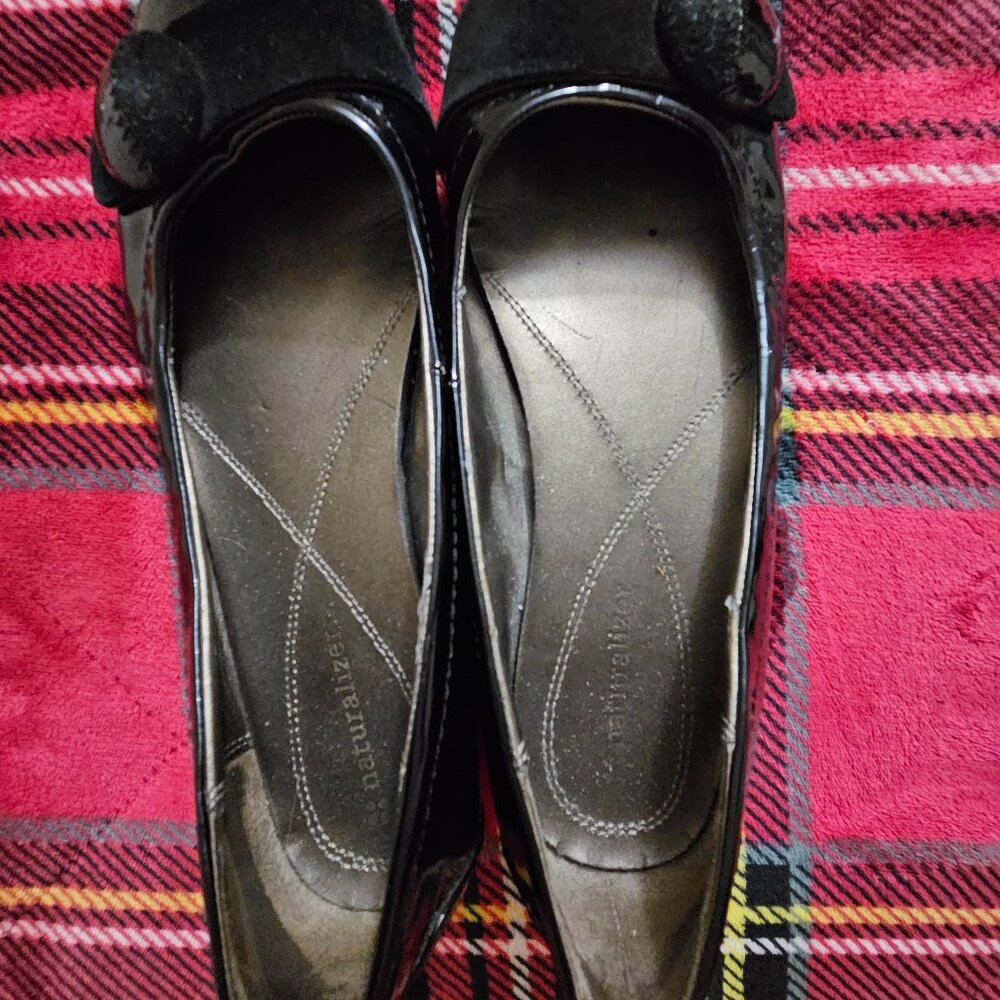 Black, womens, size 9, patent leather flats
